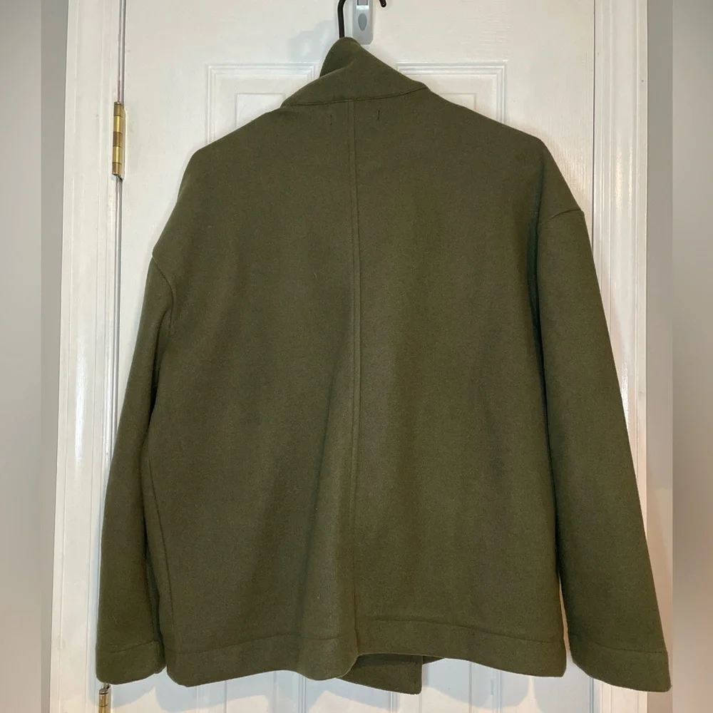 Banana Republic Factory Melton Moto Jacket Green Small - Picture 7 of 16